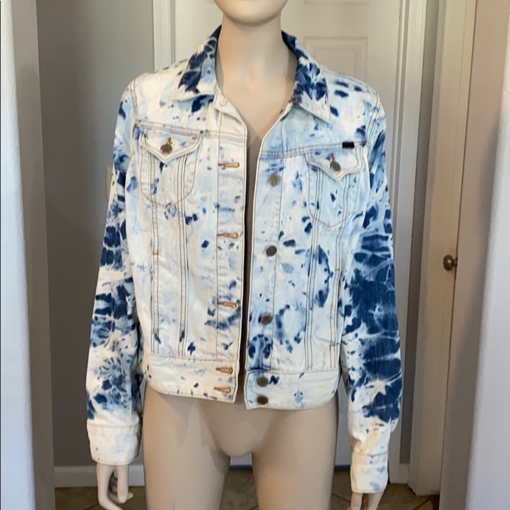 Lucky Brand Jean Jacket bleach-dyed jean jacket - Picture 3 of 9